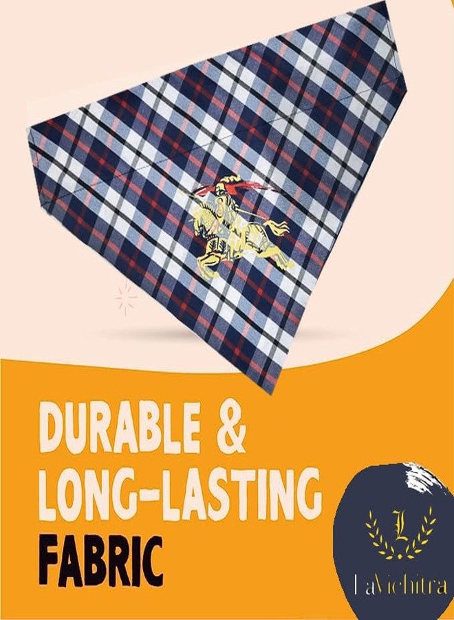 LaVichitra Dog Bandanas | Apparel Bandana Scarf for Dogs & Puppies | Cute & Modern | All Breeds Scarf Adjustable Accessories for Small to Large Dog Puppy Brown Large (Check b(L)) - Image 5